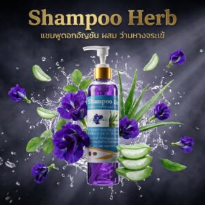 แชมพูดอกอัญชัน ผสม ว่านหางจระเข้
